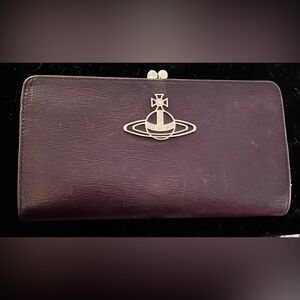 Vivienne Westwood Black Wallet with Silver Logo